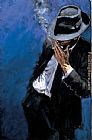 Man in black suit by Fabian Perez